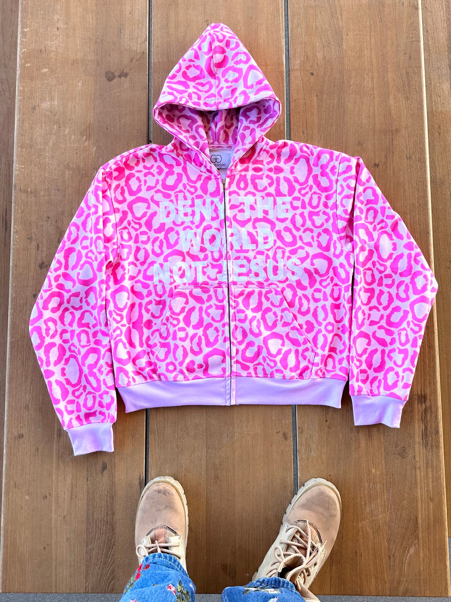 DENY THE WORLD WINTER ZIP UP (PINK CHEETAH)